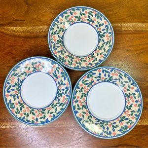Tognana Italy Porcellane Berries Dessert Dining Plates Set of 3